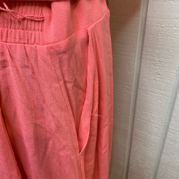 Torrid Textured Cold Shoulder Self Tie Coral Midi Dress, size 24. NWT. - Picture 4 of 8